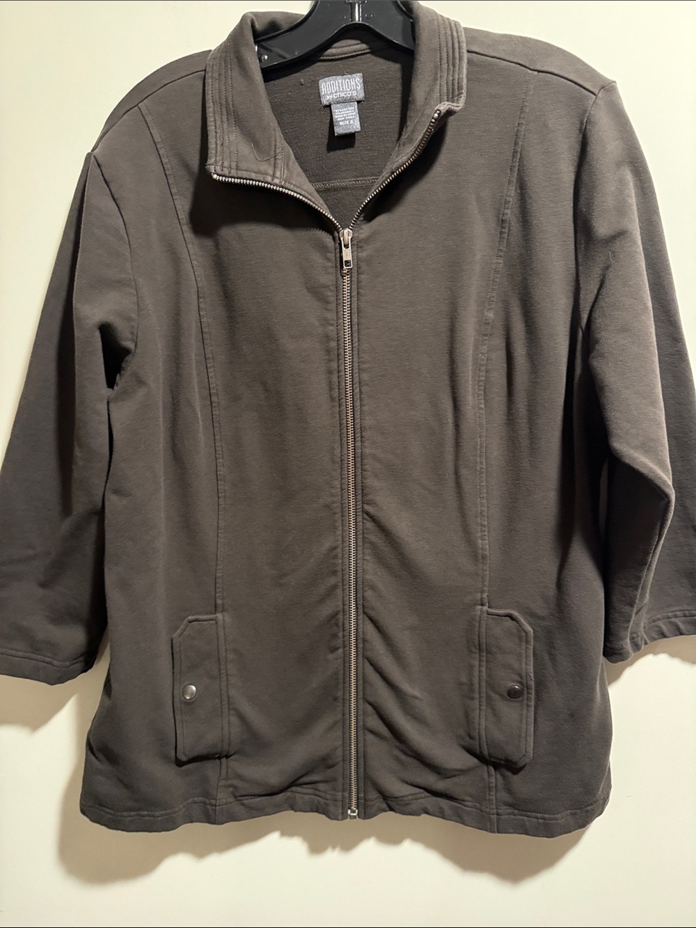 Chico's Dark Brown Full-Zip Utility Jacket